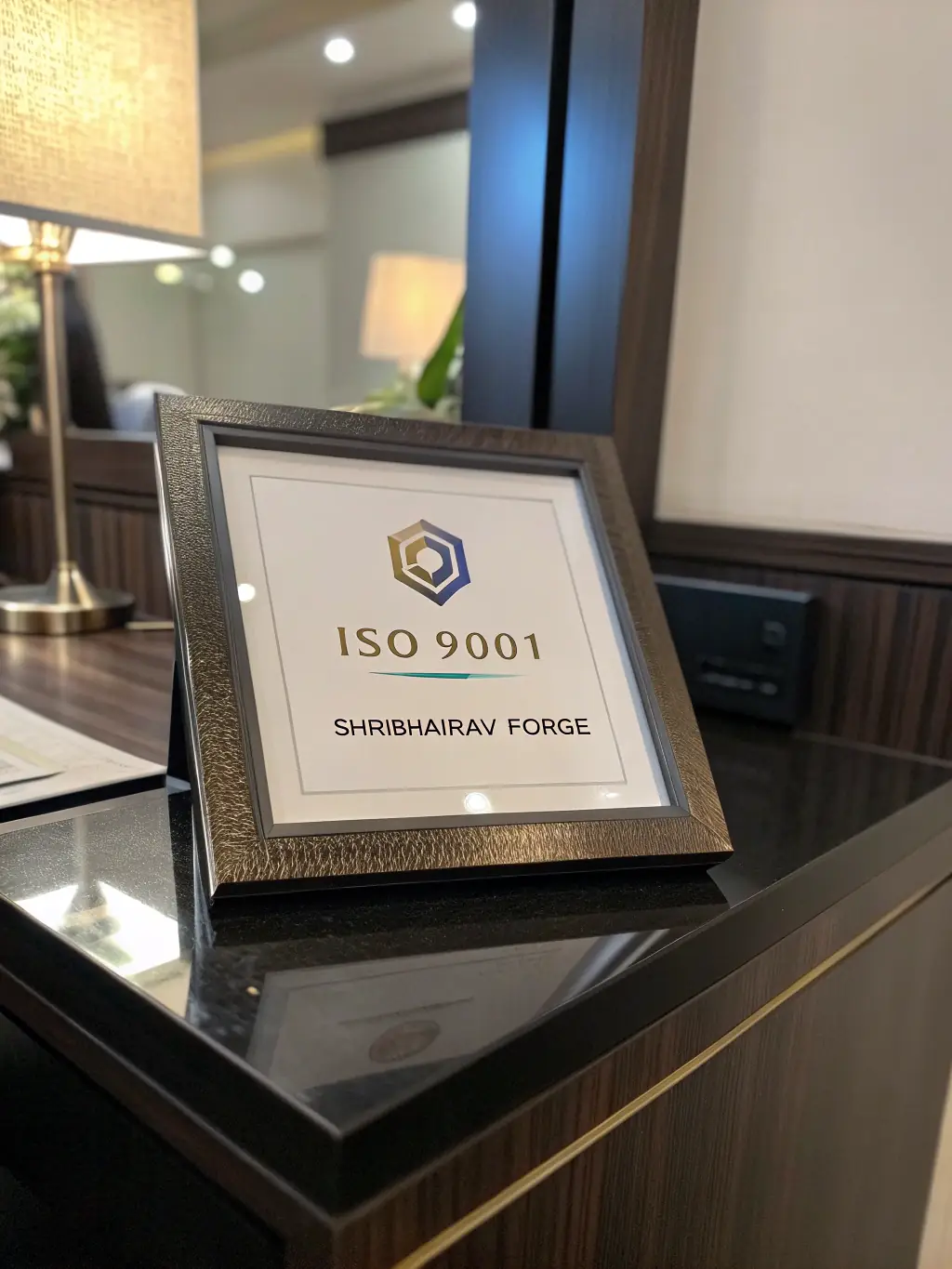 A close-up shot of the ISO 9001 certification document, clearly displaying the HK Landschaftspflege company name and certification number, suitable for demonstrating quality management compliance.